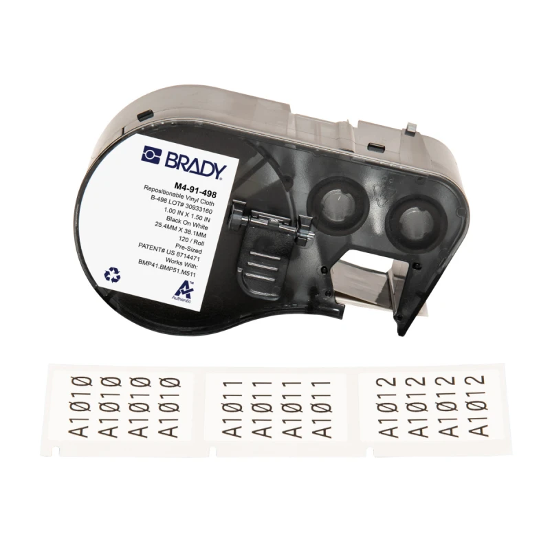 Image of Brady M4-91-498 printer label Black. White Self-adhesive printer label