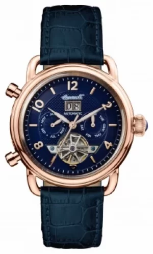 Image of Ingersoll Mens 1892 The New England Blue Leather Blue Watch
