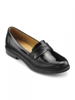 image of Hotter Dorset Smart Loafer Shoes Black Patent