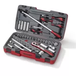 image of T1244 1/2 Drive Socket Tool Set (44 Pieces) - Teng Tools