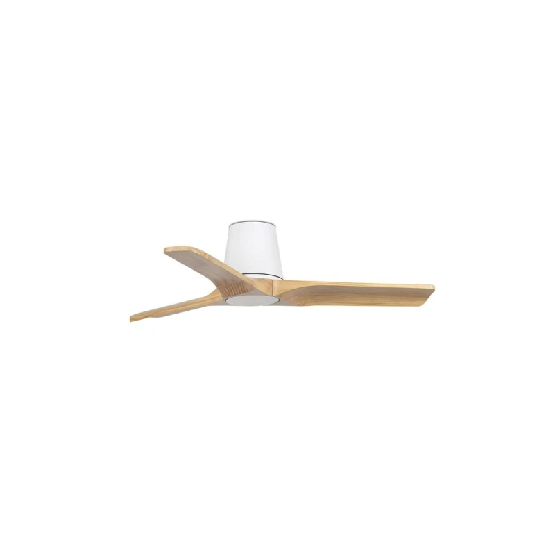 Image of Netlighting Heypine Small 3 Blade Ceiling Fan Matt White Pine in Brown Brown Unisex