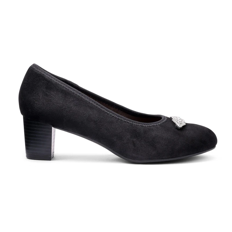 Image of Hotter Womens 'Strut' Court Shoes in Black Size: 5 Black Female 5