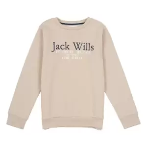 image of Jack Wills Kids Script Crew Neck Sweatshirt - Beige