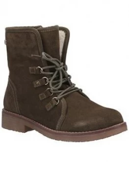 Image of Hush Puppies Hush Puppies Milo Ankle Boot, Khaki, Size 3, Women