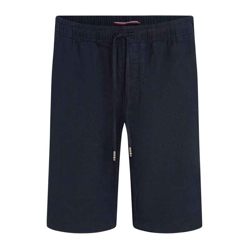 Image of Tommy Hilfiger Mens Harlem Linen Relaxed Fit Woven Tracksuit Shorts Desert Sky male 32W R
