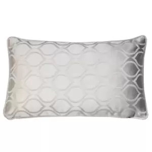 image of Solitaire Embroidered Rectangular Cushion Sterling, Sterling / 30 x 50cm / Polyester Filled