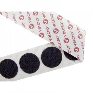 Image of Hook and loop stick on dots stick on Loop pad 15mm Black