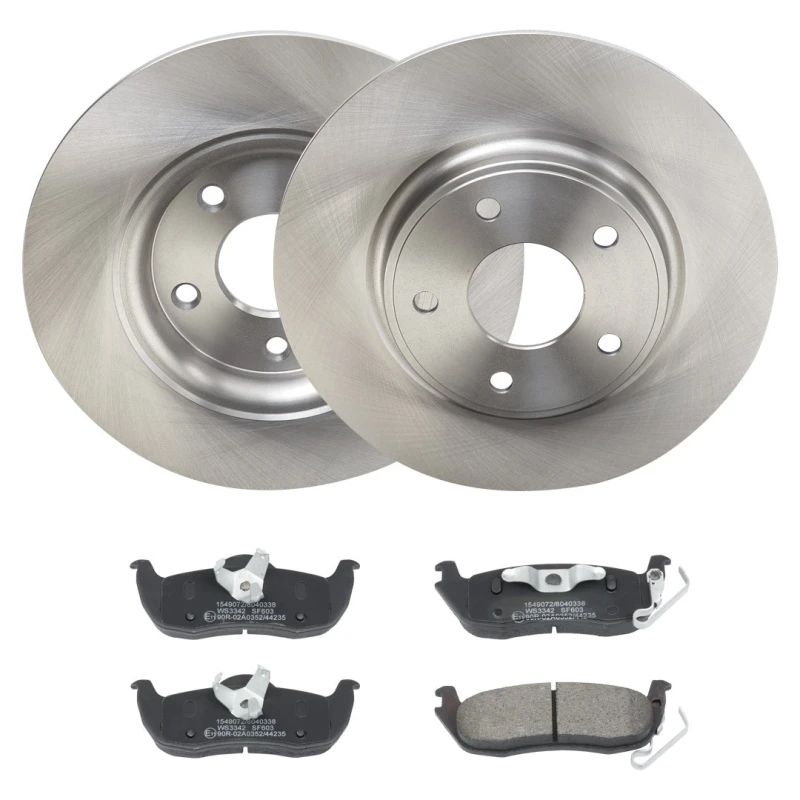 Image of RIDEX 3405B2223 Brake disc and pads set Rear Axle, Brake Disc Type: Solid, incl. wear warning contact Brake Set,disc brakes (3405)