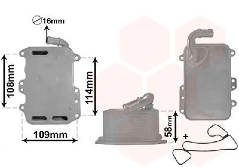 Image of VAN WEZEL Engine oil cooler VAN WEZEL 03003405