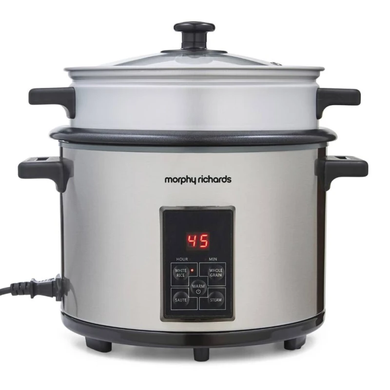 Image of Morphy Richards 10 Cup Rice Cooker & Steamer in Silver Size: Small Silver Unisex Small