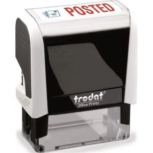 image of Trodat Printy 4912 46mm x 18mm Self Inking Word Stamp RedBlue Posted