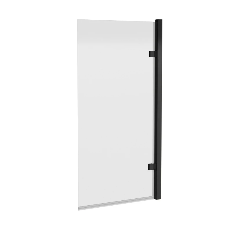Image of Balterley 8mm Glass Hinged Shower Bath Screen - Black Unisex