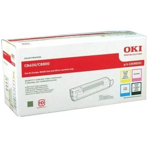Image of OKI Rainbow Toner Kit Yield 6000 Pages for C8600C8800 Colour Printers