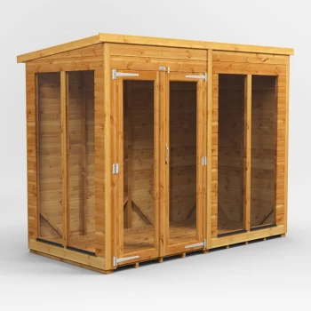 Image of 8x4 Power Pent Summerhouse - Brown