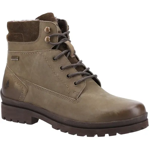 image of Hush Puppies 'Annay' Leather Mid Boots Khaki