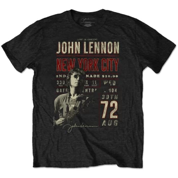 Image of John Lennon - NYC '72 Unisex Large T-Shirt - Black
