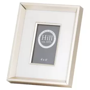 Image of Antiqued Pewter Deep Framed White Velvet 4X6 Photo Frame