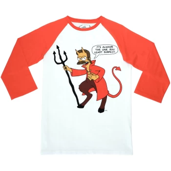 Image of Cakeworthy x The Simpsons - Ned Flanders Devil Raglan T-Shirt - M