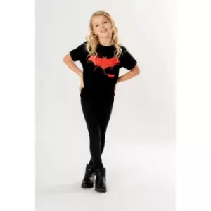 Image of Batman Kids Black Red Batsign Unisex T-Shirt Ex Large