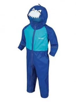 image of Regatta Boys Little Adventurers Charco Shark Splash Suit - Blue