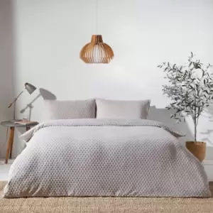 Image of The Linen Yard - Polka Tuft 100% Cotton Duvet Cover Set, Stone, Double