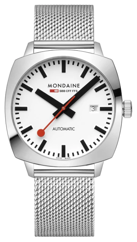 Image of Mondaine MSL.3961B.SM Cushion Automatic (39mm) White Dial / Watch