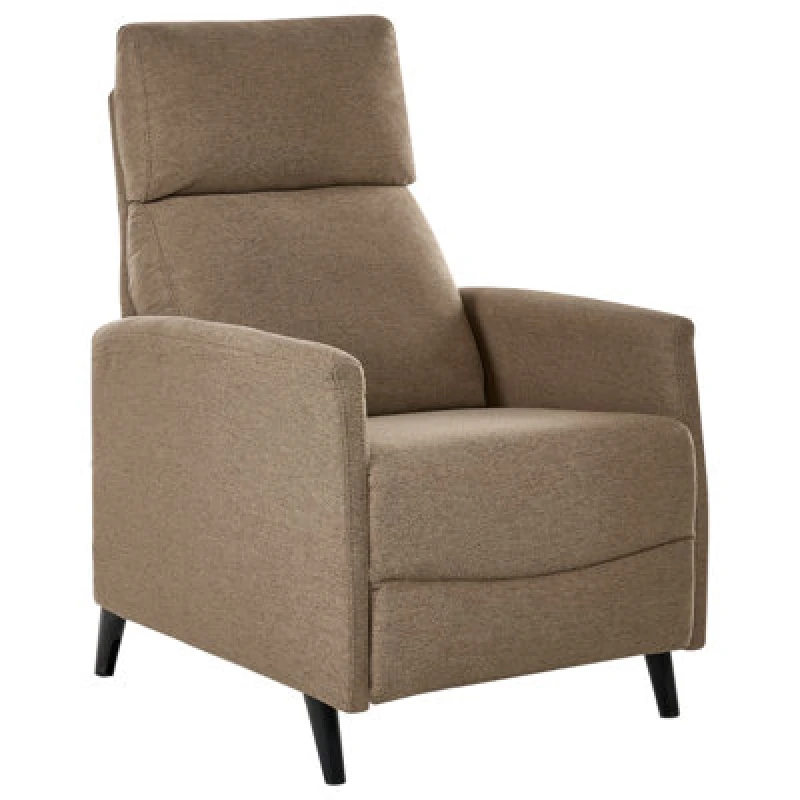 Image of Beliani Recliner Chair Selvik With Footrest Fabric Brown