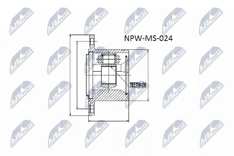 Image of NTY CV joint kit NTY NPW-MS-024