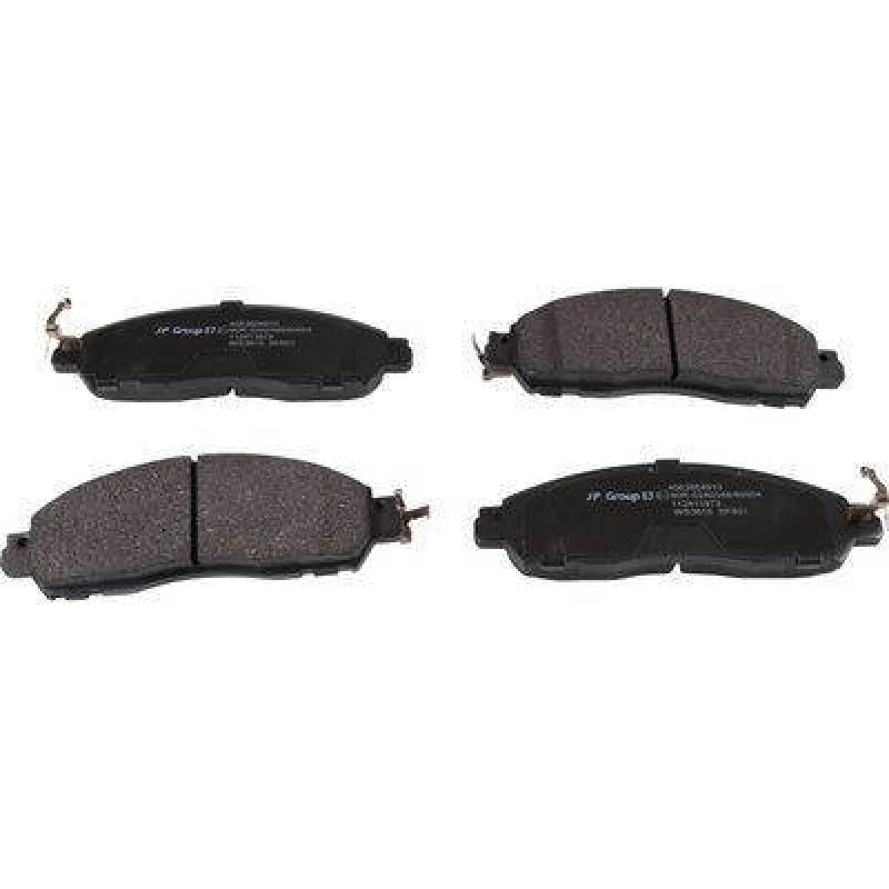 Image of JP GROUP 4163607910 Brake pad set JP Front Axle, with acoustic wear warning, with anti-squeak plate Brake Pad Set,disc brake (402)