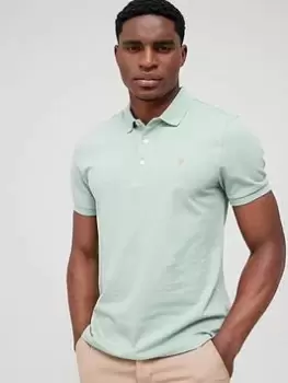 Image of Farah Blanes Short Sleeve Polo Shirt, Green Size M Men