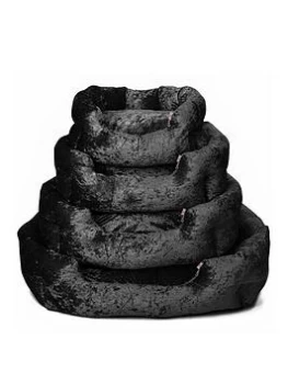 Image of Bunty Bellagio Crushed Velvet Pet Bed Black Extra Large - Large
