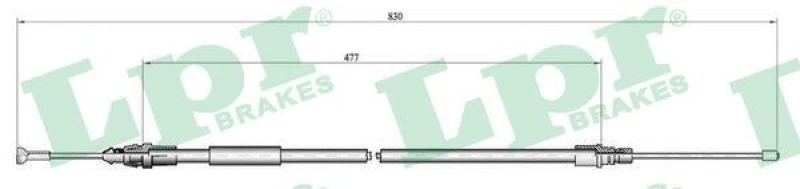 Image of LPR Handbrake cable LPR C1681B