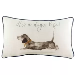 Image of Oakwood Dog Rectangular Cushion Multicolour, Multicolour / 30 x 50cm / Polyester Filled