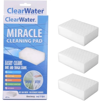 image of Clearwater Miracle Sponge Eraser Pad for Swimming Pool and Lay Z Spa - 3 Pack