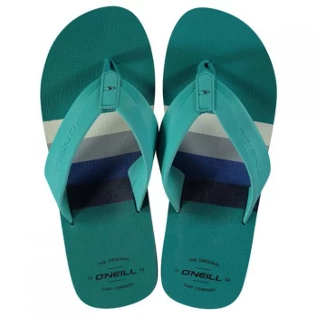 Image of ONeill Imprint Pattern Flip Flops Mens - Green AOP