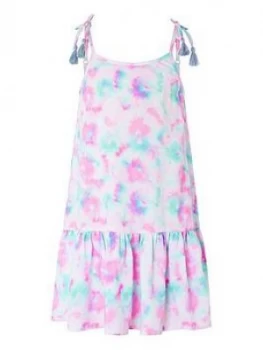 image of Accessorize Girls Tie Dye Printed Dress - Pink