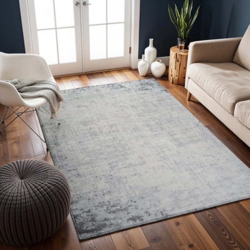 Image of Livabliss Abstract Modern Marble Charcoal Alix Area Rug 160 X 215cm - Easy Care, Non Shedding, Ideal For Living Room & Bedroom