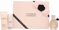 image of Viktor & Rolf FlowerBomb Gift Set 50ml Eau de Parfum + 50ml Body Lotion + 50ml Shower Gel