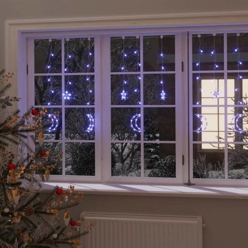 Image of VIDAXL Star and Moon Fairy Lights Remote Control 345 LED Blue Vidaxl 8720286434222