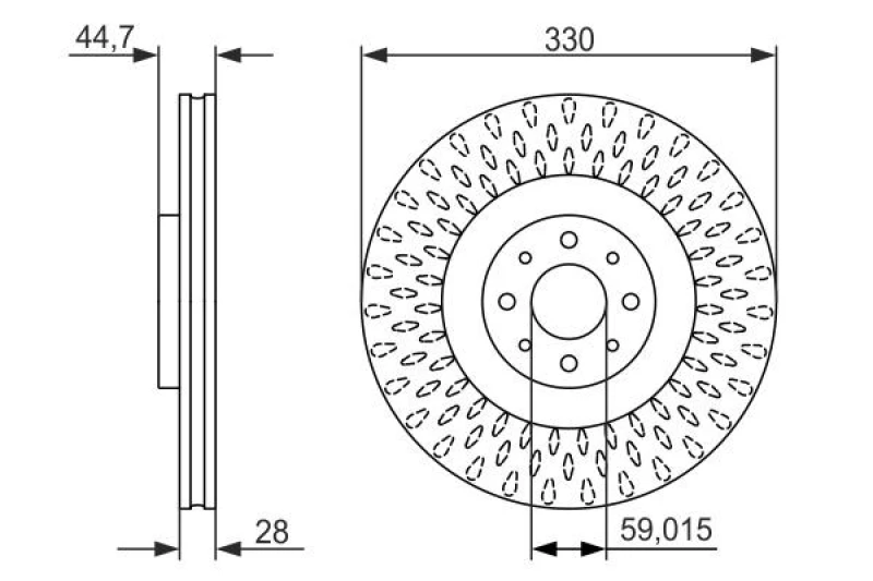 Image of Bosch 0 986 479 648 Brake disc Vented, Coated, High-carbon Brake Disc (82)