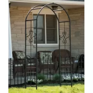 image of Panacea Quatrefoil Metal Garden Arch 7'5 x 3'6