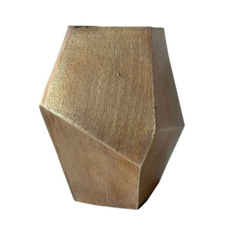 Image of Buttercup Farm Cast Aluminium Faceted Brass Antique Vase - L22 X W33 X H34cm - Gold