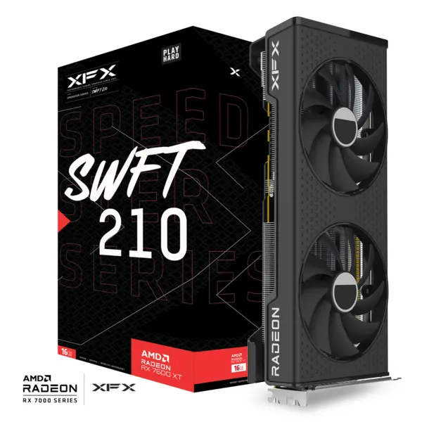 image of XFX SPEEDSTER SWFT210 RADEON RX 7600 XT CORE Gaming 16GB GRRD6 Graphics Card