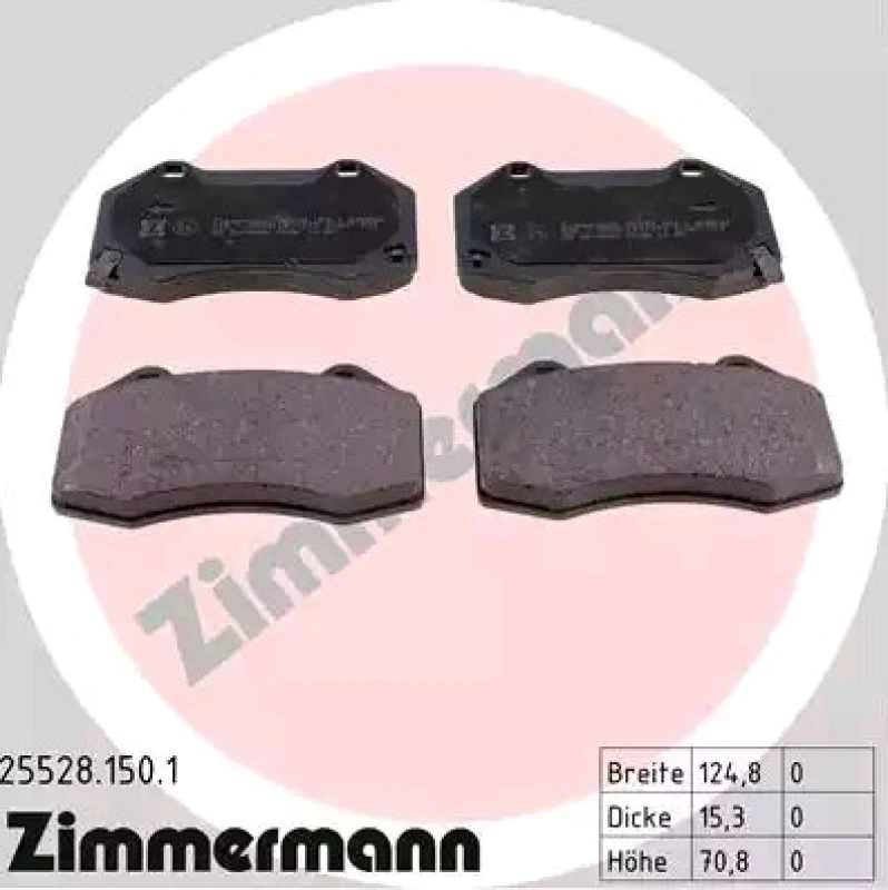 Image of ZIMMERMANN 25528.150.1 Brake pad set Front Axle, with acoustic wear warning, Photo corresponds to scope of supply Brake Pad Set,disc brake (402)