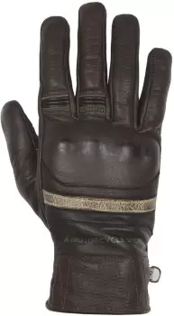Image of Helstons Bora Hiver Leather Brown Beige Motorcycle Gloves T10