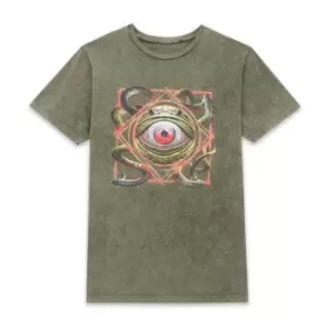 image of Marvel Dr Strange Gargantos Eye Unisex T-Shirt - Khaki Acid Wash - L