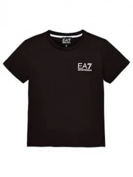 Image of Emporio Armani EA7 Short Sleeve Logo T-Shirt Black Size 10 Years Boys