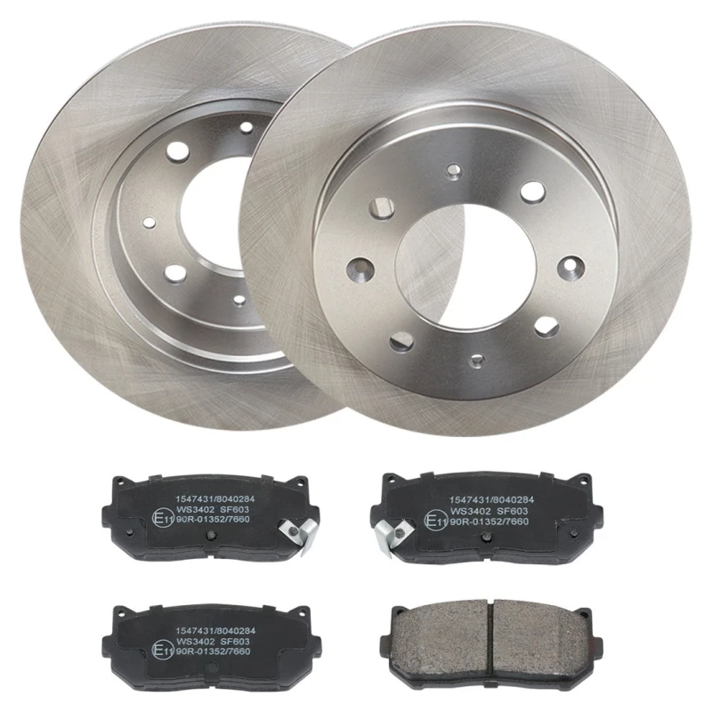 Image of RIDEX 3405B2279 Brake disc and pads set Rear Axle, Brake Disc Type: Solid, with acoustic wear warning Brake Set,disc brakes (3405)
