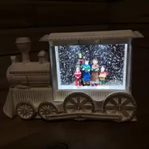 Image of Premier Battery Operated 29cm Christmas Train Glitter Spinner Carol Singer Scene
