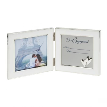 image of 4" x 4" - Engravable Hinged Photo Frame - Engagement